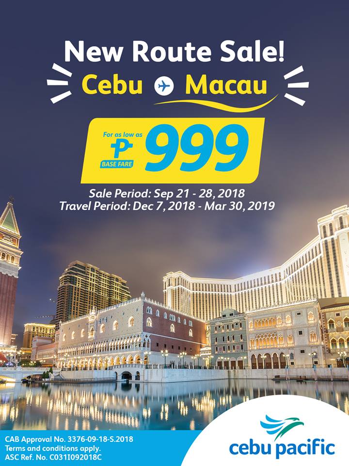 Cebu Pacific Air Cebu to Macau 