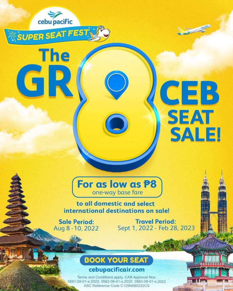 THE GREAT CEBU PACIFIC SEAT SALE FOR 8 PESOS